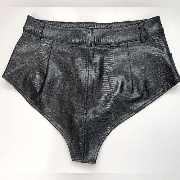 NWOT Shiny Black High-Waisted Panty - Picture 5 of 12